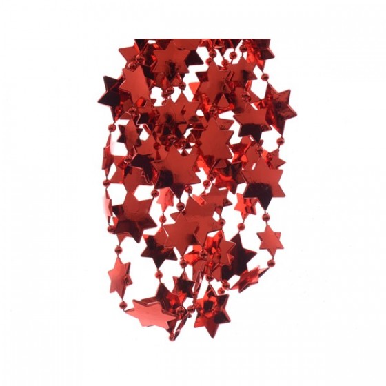 Guirlande étoiles rouges 270 cm