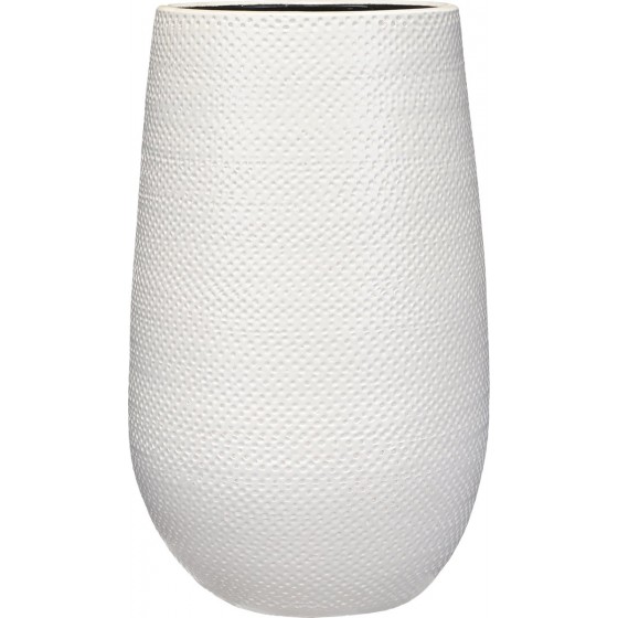 Gaby Vase blanc Strié Dia 21 h 35 cm